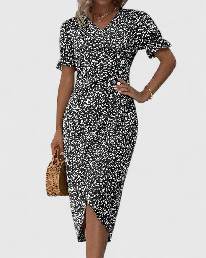 LUCY – BLOSSOM CHARM WRAP DRESS