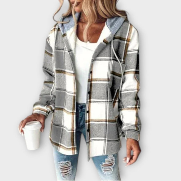 MADISON – RELAXED CHIC PLAID HOODED JACKET