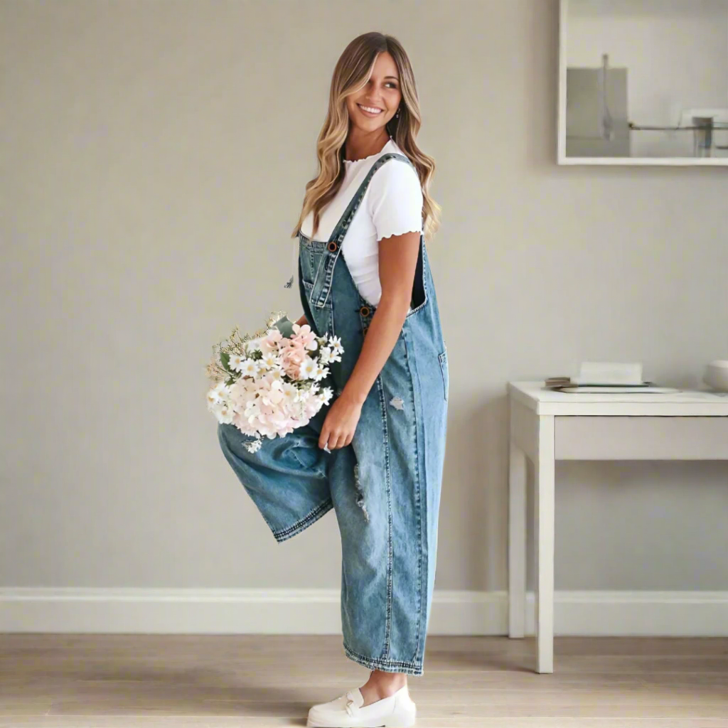 MAYA – RELAXED DENIM OVERALLS