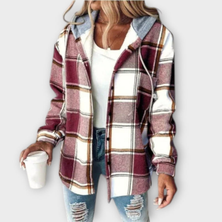 MADISON – RELAXED CHIC PLAID HOODED JACKET