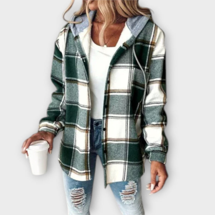 MADISON – RELAXED CHIC PLAID HOODED JACKET