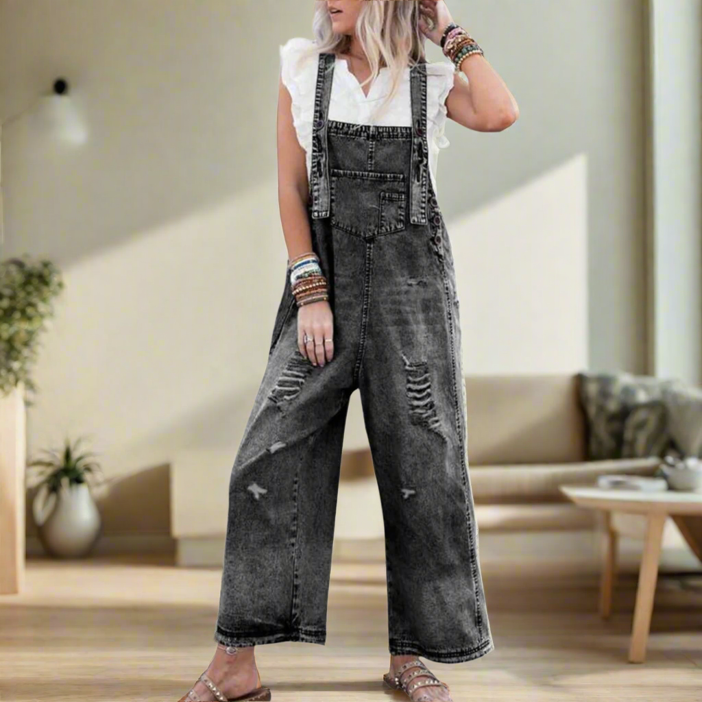 MAYA – RELAXED DENIM OVERALLS