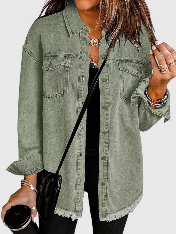 KENDRA – EFFORTLESS EDGE DENIM SHIRT JACKET