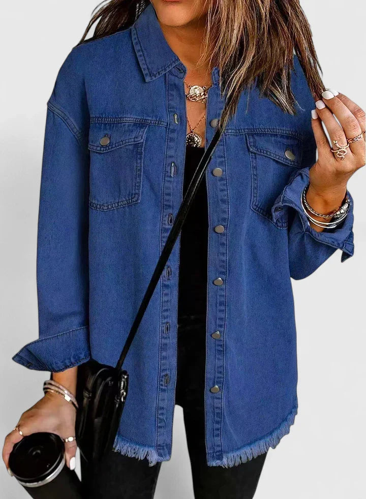 KENDRA – EFFORTLESS EDGE DENIM SHIRT JACKET