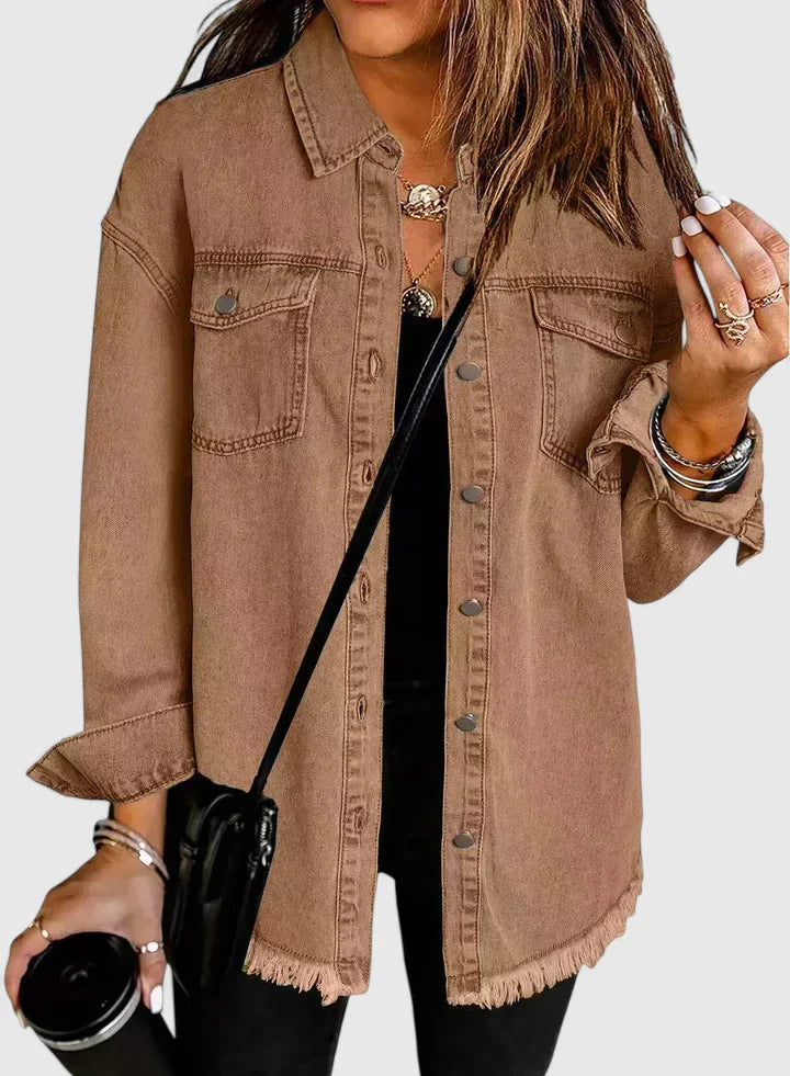 KENDRA – EFFORTLESS EDGE DENIM SHIRT JACKET