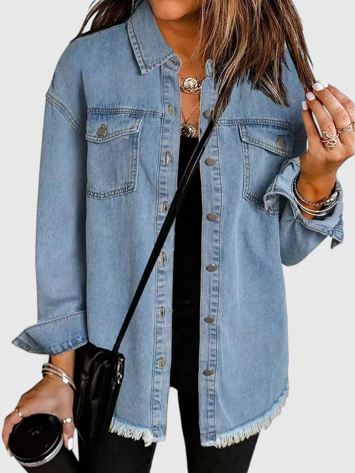 KENDRA – EFFORTLESS EDGE DENIM SHIRT JACKET