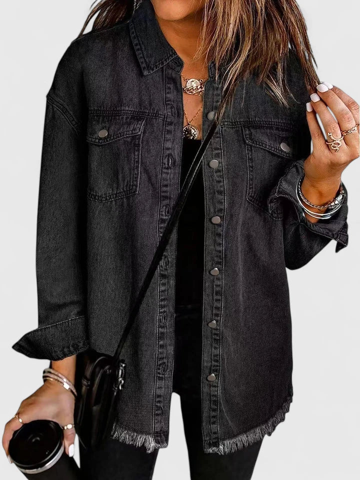 KENDRA – EFFORTLESS EDGE DENIM SHIRT JACKET