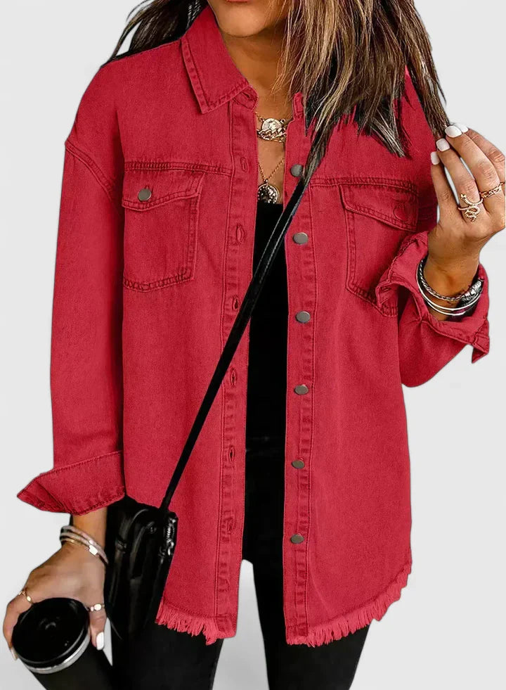 KENDRA – EFFORTLESS EDGE DENIM SHIRT JACKET