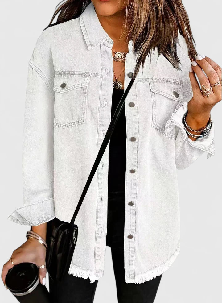 KENDRA – EFFORTLESS EDGE DENIM SHIRT JACKET