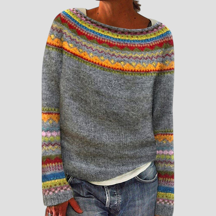 Sienna | Women Patterned Knitted Sweater Relaxed Fit & Warm